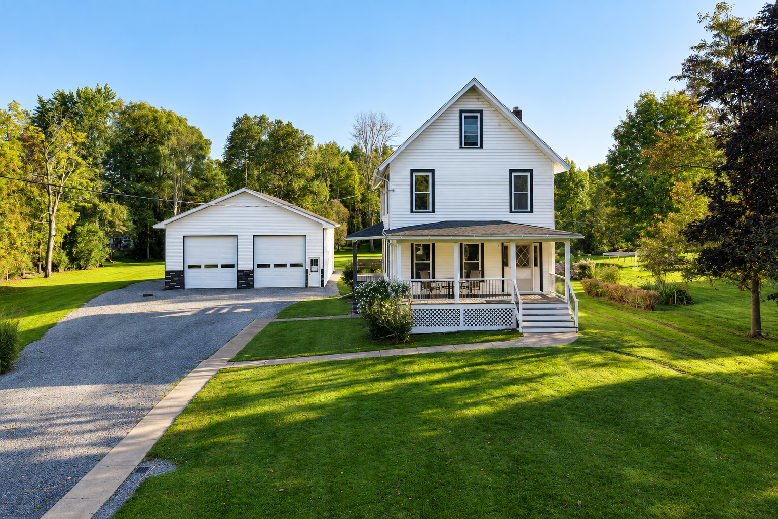 Front exterior and detached garage of 7 Halsey Street